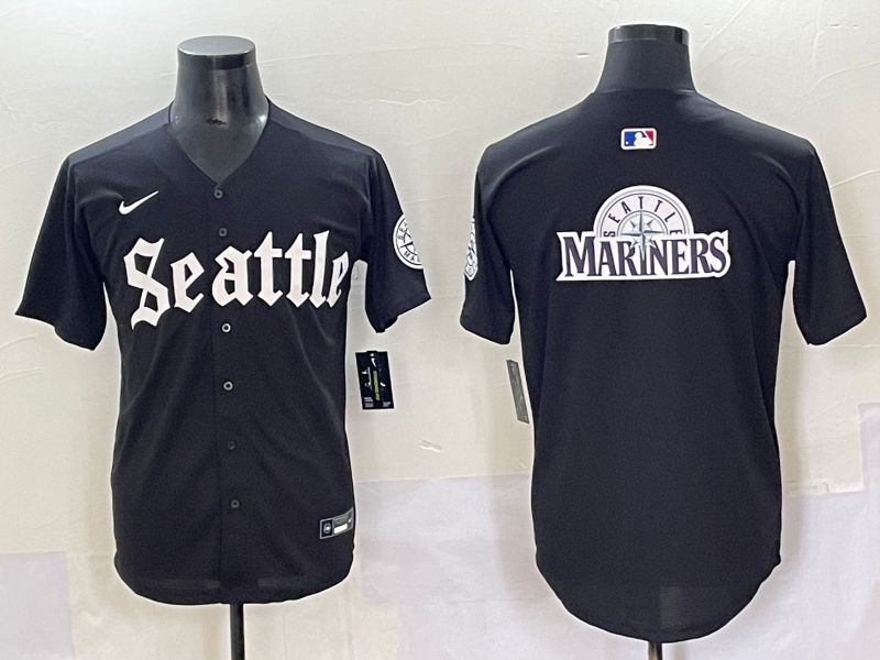Men 2025 Seattle Mariners Blank black Five generations Joint Name Nike MLB Jersey style 21